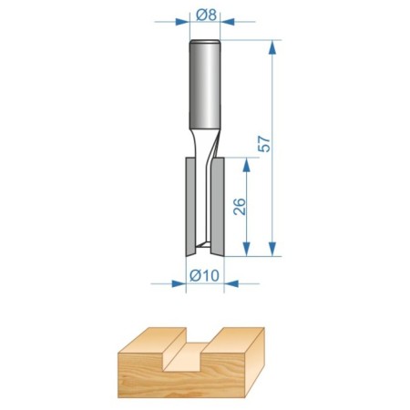 Frases groove Encor Prof 46023, straight, on wood, d = 8 mm, 10 x 26 mm-3
