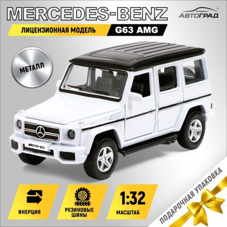 Metal Mercedes-Benz G63 AMG, 1:32, doors, inertia, white color open