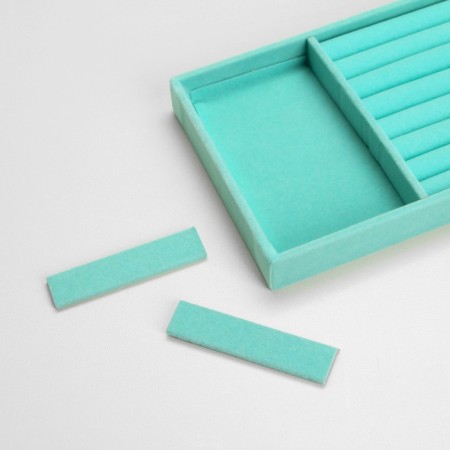 Steam for jewelry 3 cells and 7 strips for rings, phlock, 21 × 12.3 × 2.5 cm, turquoise color-3