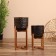 Kashpo on the stand "Hani" metal, wood (set 2 pcs), diameter 29 and 26 cm