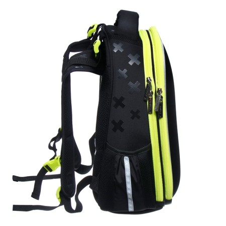 Frame backpack 38 x 29 x 17 cm, Hatber Ergonomic Classic "Without Rules" Black/Yellow NRK_85041-3