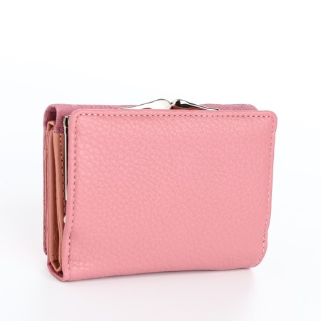 Women's wallet on magnets, pink color-1