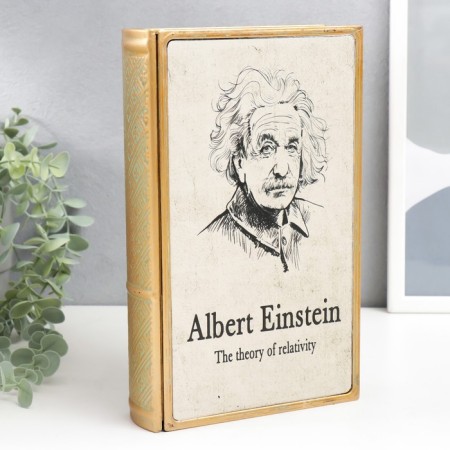 Broke-book metal, glass "Albert Einstein. Theory of relativity" 26x16x5 cm