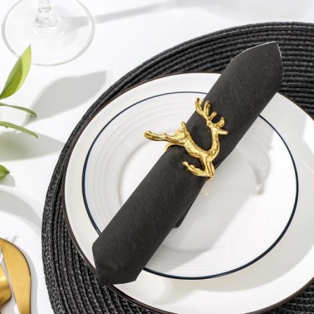 Ring for the Napkin "Deer", 4.5 × 6 cm, gold color-1