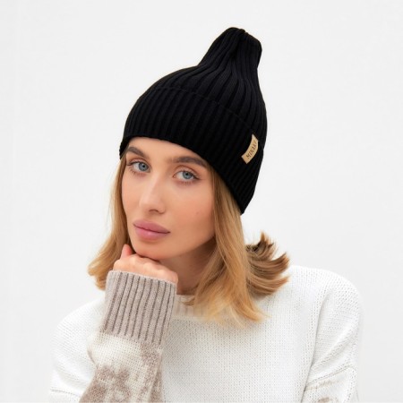 Women's hat Minaku "Truffel" Color Black, size 54-56