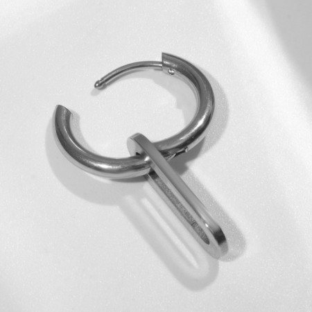 Piercing in the ear "Ring" with a paper clip, d = 15 mm, color silver-1