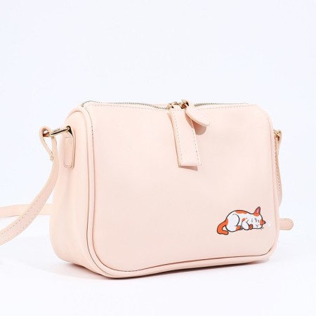 Bag Cross-Bodi with a zipper, pink color-2