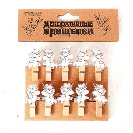 Decorative clothespins with a rope for the suspension "Unicorn"-3