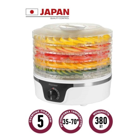 Pioneer FD105, 380 W, 5 tiers, d = 29 cm, white-blacksman vegetables and fruits.-1