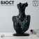 Bust for jewelry 18 × 8 × 32, hole in the ear, black color