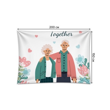 Decorative panel with photo printing "Forever Together", horizontal, size 150x200 cm-1