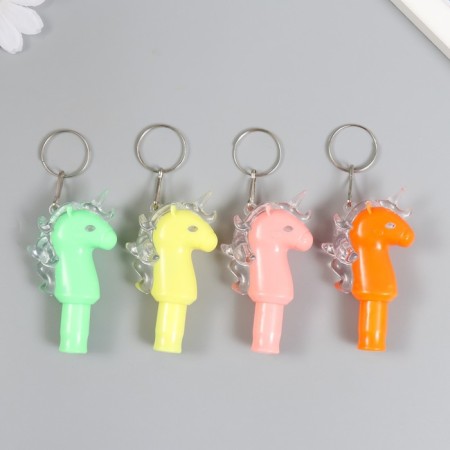 Light light on the ring+whistle "Sea Horse" flashes mix 7x1.5x4 cm