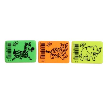Lastik Ray "Zoo" Z2, thermoplastic rubber (35 x 25 x 8 mm) fluorescent, mix-2