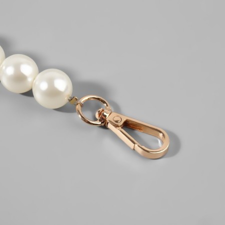Handle for a bag, pearl beads, d = 12/14/16 mm, 39 cm, white/gold color-2