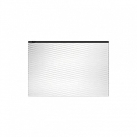 The convert folder on the A5 ZIP-Molniya (289x214 mm), 180 μm, Erichkrause Diamond Total White, with embossing, translucent, white