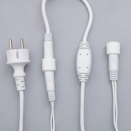 Garland "fringe" 3 × 0.6 m, IP44, UMS, white thread, 160 LED, white glow, white flicker, 220 V-3