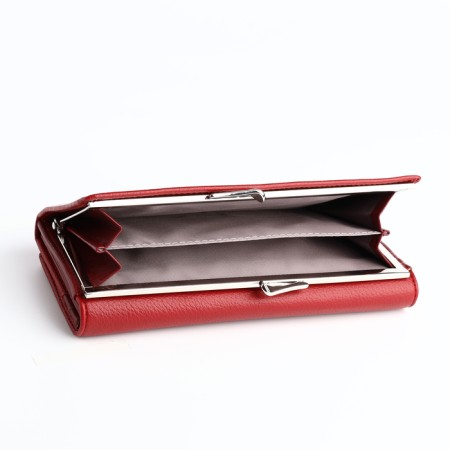 Women's wallet on magnet, red color-3