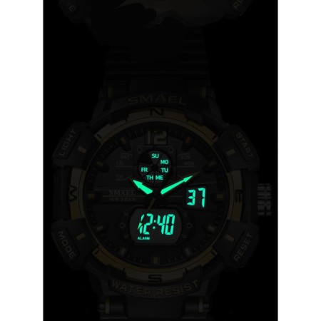 Watch is electronic watch, with an alarm clock, D-5.3 cm, strap L-26 cm, 5 atm, white-1
