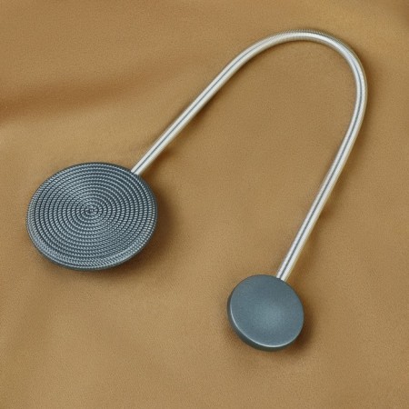 Picking for curtains “Knitted Circle”, on the spring, D = 6/3.5 cm, 23.5 cm, dark gray color-1