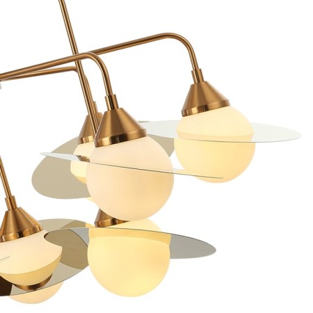 Saturn 9xg9 LED 5W chandelier, size 90x90x69.5-86 cm, bronze color-2