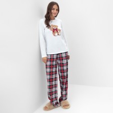 Новый год. Пижама женская (лонгслив и брюки) KAFTAN Сhristmas time размер 48-50