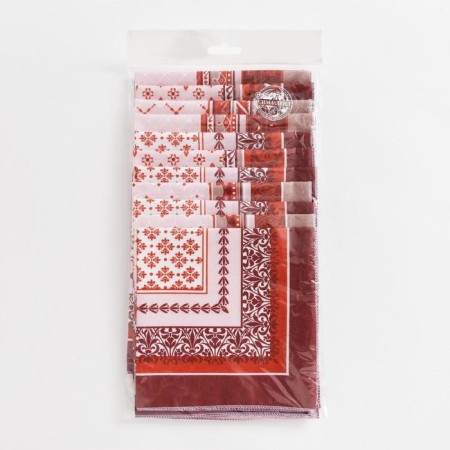 Men's handkerchiefs "Ethel" size 30x30 cm, (set 12 pcs,) brown color, MIX drawing-16