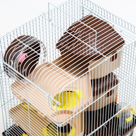A cage for rodents "Pigger", a three -story with a filling of 31 x 24 x 40 cm, brown-3