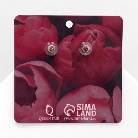 Emall earrings "cats" Love, hearts, white-red color in gold-3