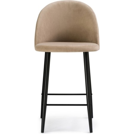 Metal amisure stool Metal/velor, black/beige 48x53x95 cm-1