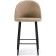 Metal amisure stool Metal/velor, black/beige 48x53x95 cm