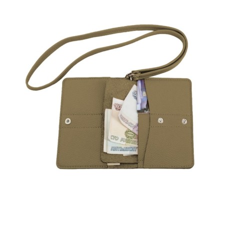 Passport cover, genuine leather, olive 14x10x0.5 cm-1