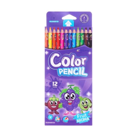 Pencils of 12 flowers in a cardboard box, flavored, triangular, wooden. Mix fruits-5