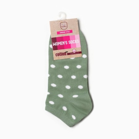 Women's socks shortened "peas", green color, rr 23-25-2