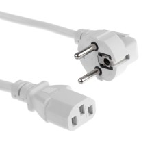 Power cable Luazon KDGN-005, SCHUKO-C13, 10 A, 1.5 m, 3 residential, white