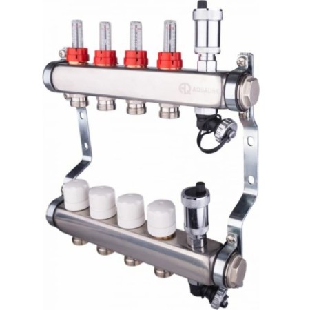 Aqualink Collector Group, 1 "X3/4", 2 outputs, with consumables, stainless steel-1