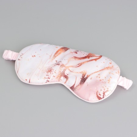 Silk mask for sleeping "marble", 20 x 9 cm, white color-3