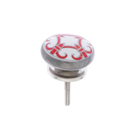 Metal handle for Blumen Haus Furniture "Eastern pattern", white, red-2