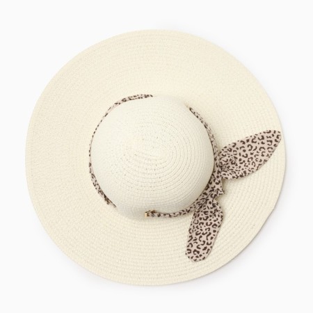 Women's Hat minku "Leopard" Milk color, rr 56-58-1