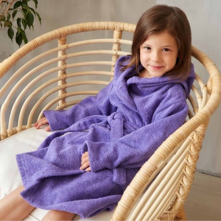 Terry dressing gown, size 34, purple color, 320 g/m2 cotton 100% with AIRO-5