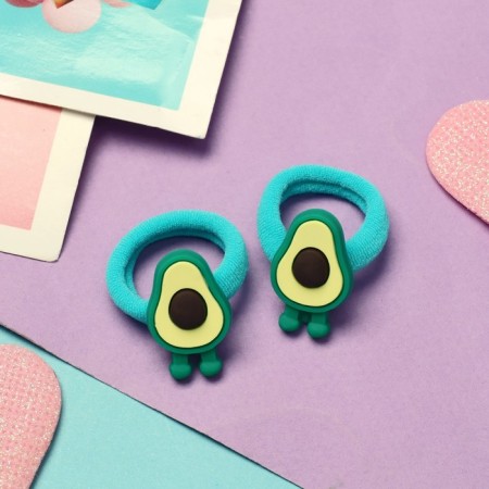 Hair gum "Baby" (set 2 pcs) avocado with legs, 3 cm, green-1