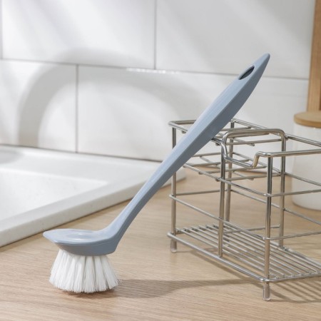Brush for dishes with a straight handle of etna, color gray color
