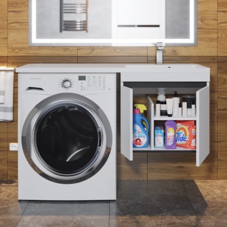 Tumbling for the washing machine Uperwood Magenta, 50 cm, suspended, white/graphite, with doors-8