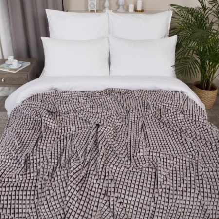 Plaid was valid "cubes", size 240x260 cm, burgundy color-1