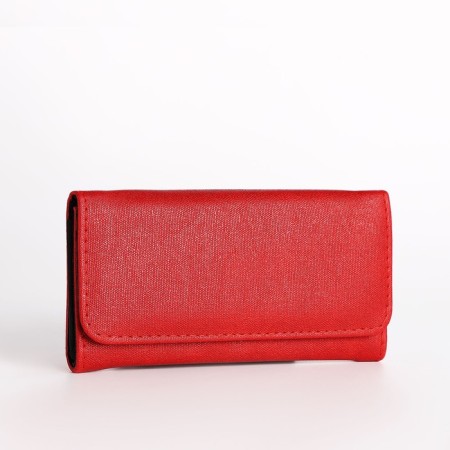 Women's wallet on the button, red color