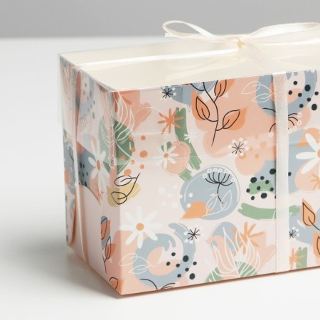 Capcake box, confectionery packaging, 2 tender cells, 16 x 8 x 10 cm-1