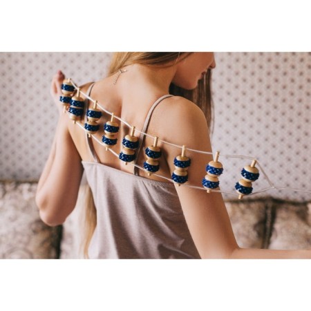 Massaging for the back, 10 links, wooden, with spikes, 86 × 7.5 × 3 cm-8