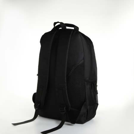 Young backpack from textiles on lightning, 4 pockets, black color-3