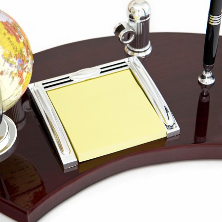 Set of a desktop 4V1 with a business card holder, 18x35 cm, red tree-3