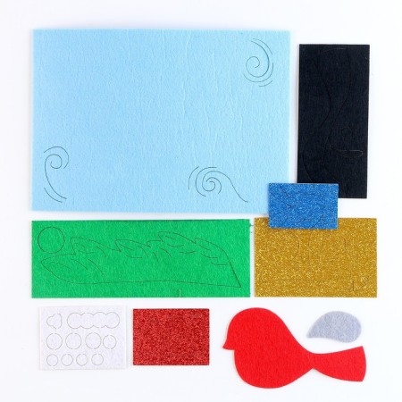 New Year's set for creativity. Application from the felt "New Year! Bullfill on a branch "-2