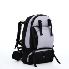 Tourist backpack, TAIF, 65 l, lightning department, 3 outer pockets, black/green/gray color